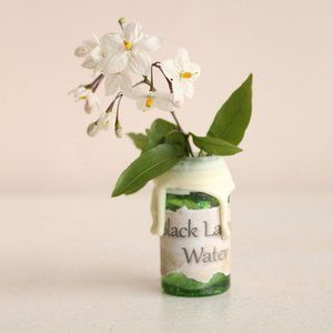 Halloween Apothecary Bottle made from Upcycled Vintage Glass Bottle Spooky Decor